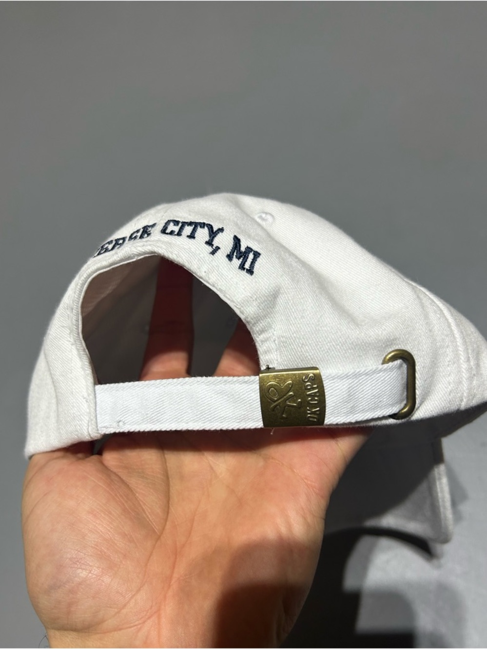 DK Caps - Lake Life - Traverse City Michigan Adjustable White Hat - Picture 5 of 10